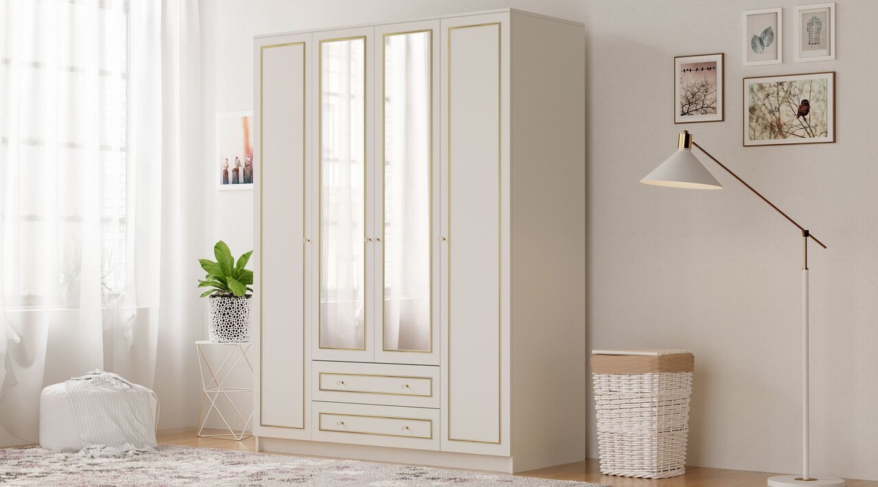 Dulap pentru haine, Hanah Home, Rb-079-02, 140x210x52 cm, Alb mat - imagine 5